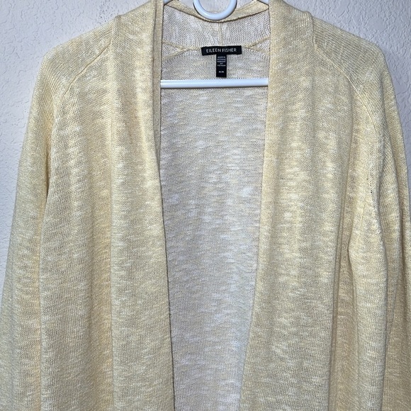 Eileen Fisher Organic Cotton Linen Slub Long Cardigan - Picture 6 of 9